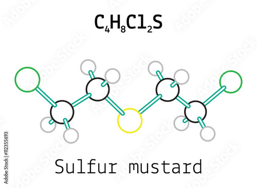 C4H8Cl2S Sulfur mustard molecule photo