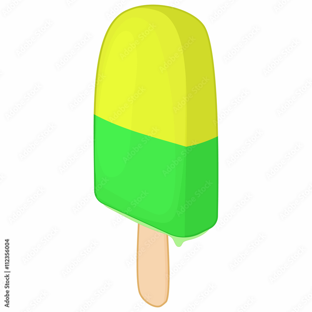 Frosty yellow and green fruit popsicle icon Frosty yellow and green fruit popsicle icon