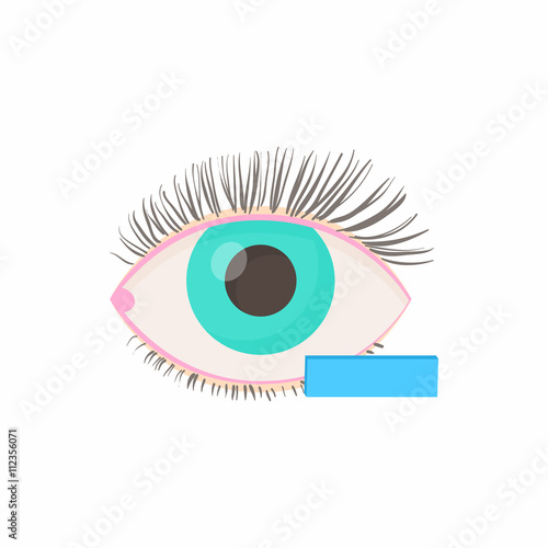 Myopia eyesight disorder icon, cartoon style