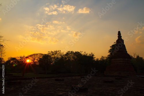 Sunrise in asian religious architecture