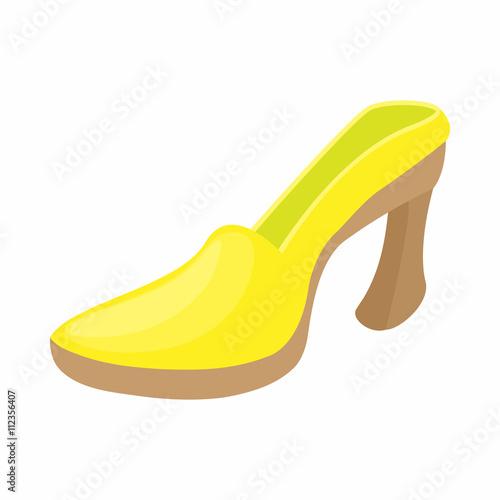 Yellow shoe icon, cartoon style