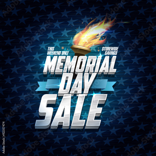 Advertising memorial day sale design, storewide savings