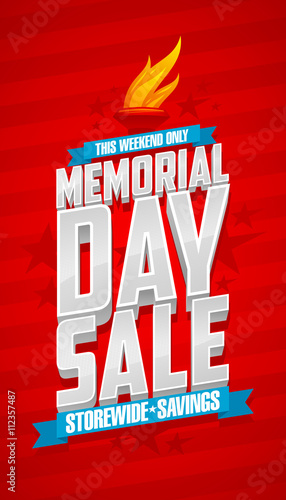 Weekend memorial day sale, storewide savings banner.