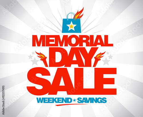 Memorial day sale weekend savings poster.