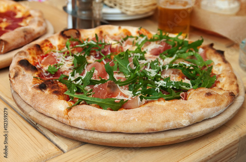 Pizza with prosciutto