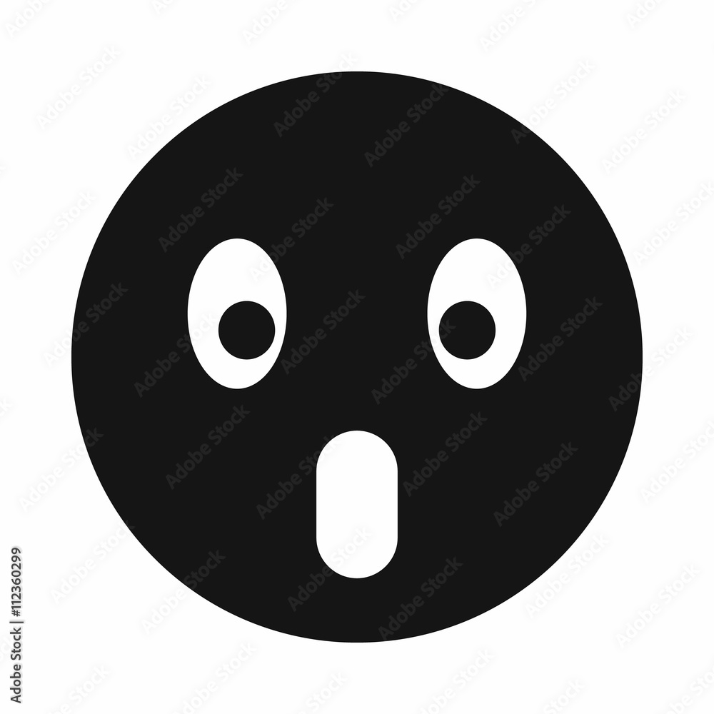 Frightened emoticon with open mouth icon Frightened emoticon with open mouth icon