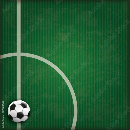 Fussball Cover mit einem Spielfeld und gestreiftem Hintergrund