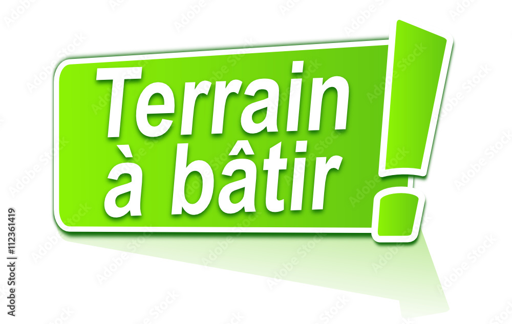 Fototapeta premium terrain à bâtir sur étiquette verte