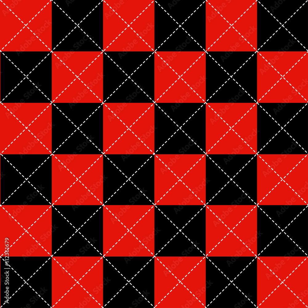Red Black White Chess Board Diamond Background Vector Illustration