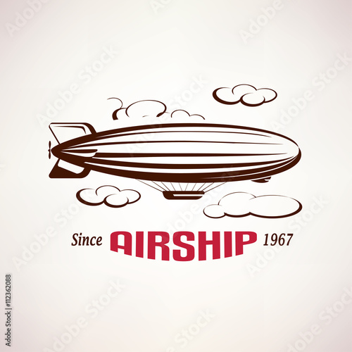 retro airship emblem template