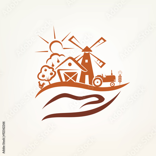 agriculture and farm stylized symbol
