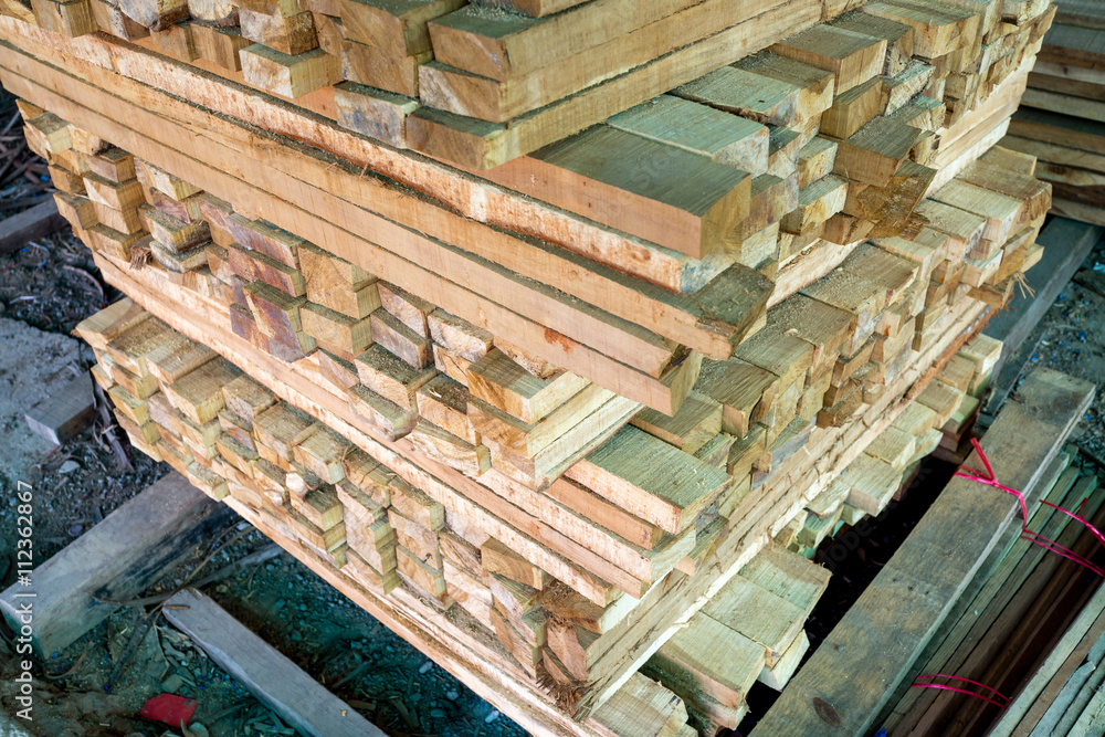 Fototapeta premium Stack of sawn timber