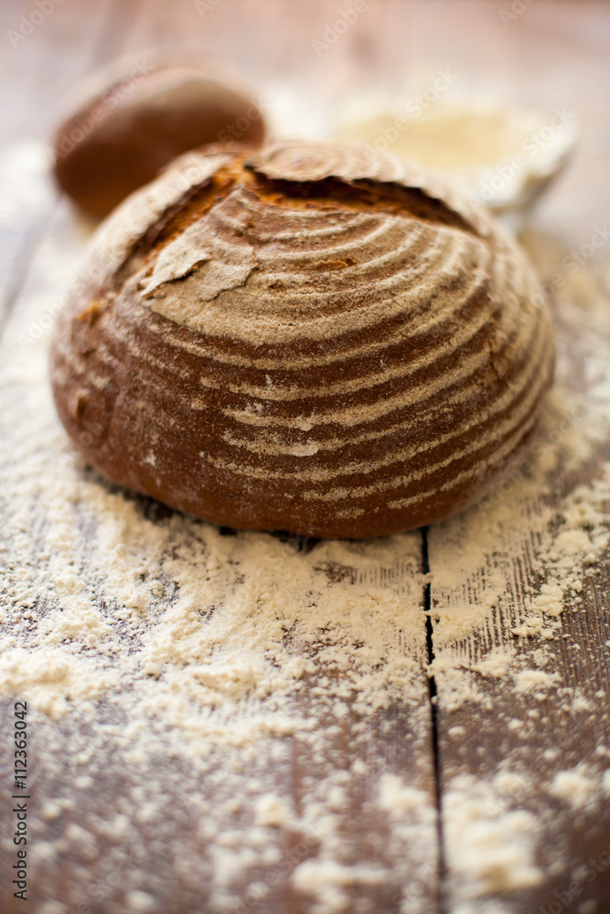 Brown bread on the table Brown bread on the table