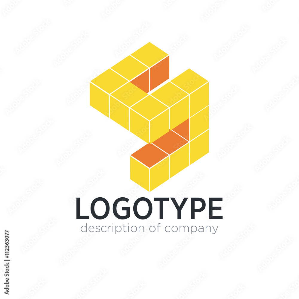 Letter S cube figure logo icon design template elements
