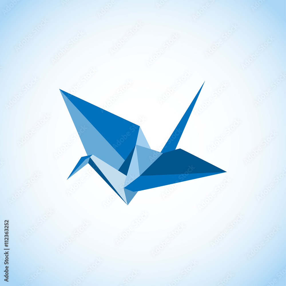Traditional Japanese Origami Crane vector illustration