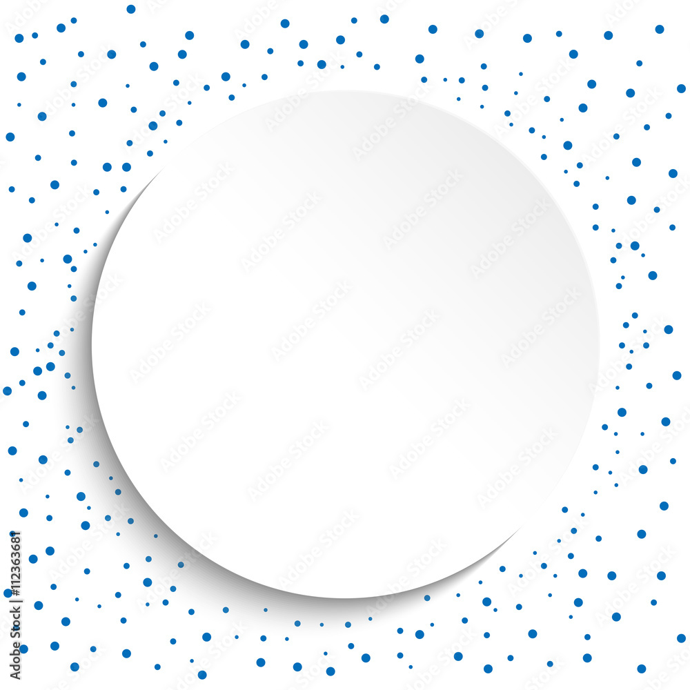 Fine frame with blue dots and volume circle. Fine greeting card Fine frame with blue dots and volume circle. Fine greeting card