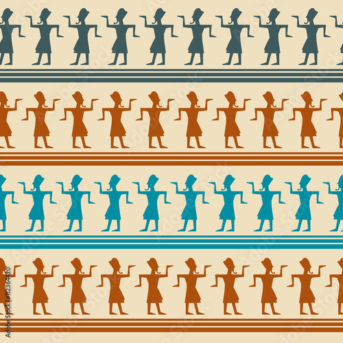 Tribal art Egyptian ethnic seamless pattern 