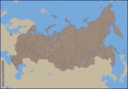 Empty Political Map of Russia
