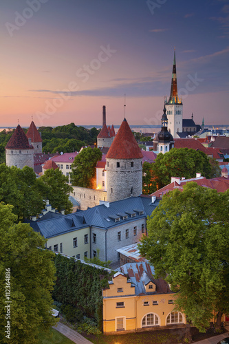 Tallinn. Image of Old Town Tallinn in Estonia during sunset.