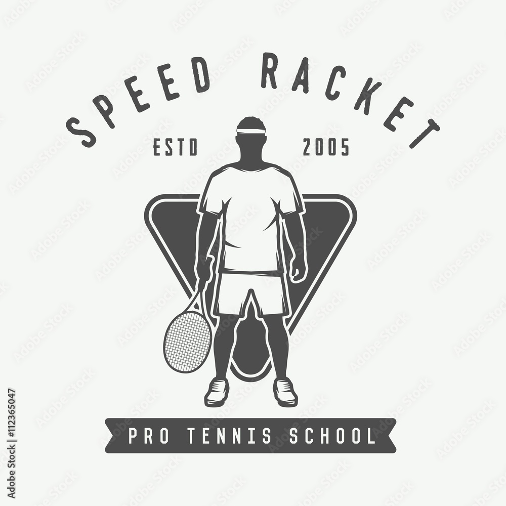 Vintage tennis logo, badge, emblem and much more.