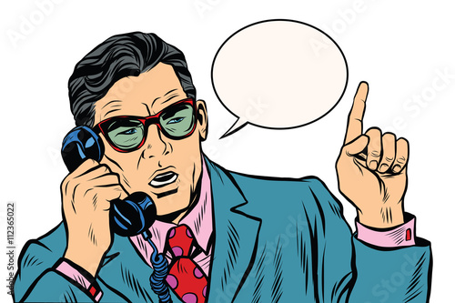 Business boss talking on the phone