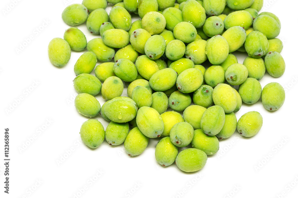 The green lotus seeds. Isolate on white background. The green lotus seeds. Isolate on white background.