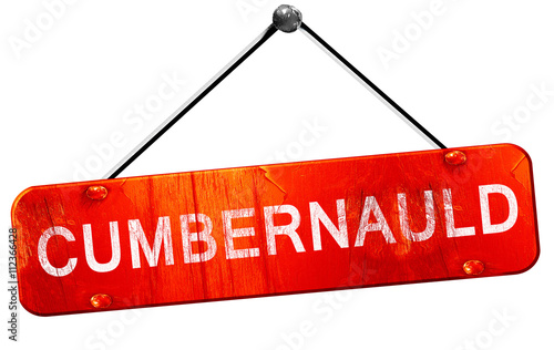 Cumbernauld, 3D rendering, a red hanging sign photo