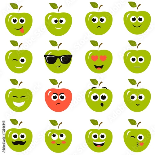 apple smiley faces