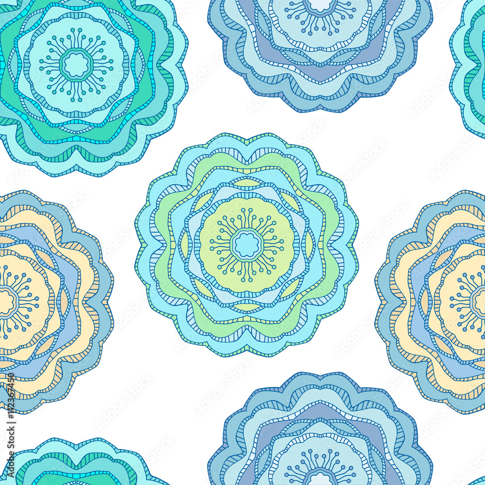 Seamless pattern with ornamental flowers in beautiful gentle colors. Vector illustration Seamless pattern with ornamental flowers in beautiful gentle colors. Vector illustration