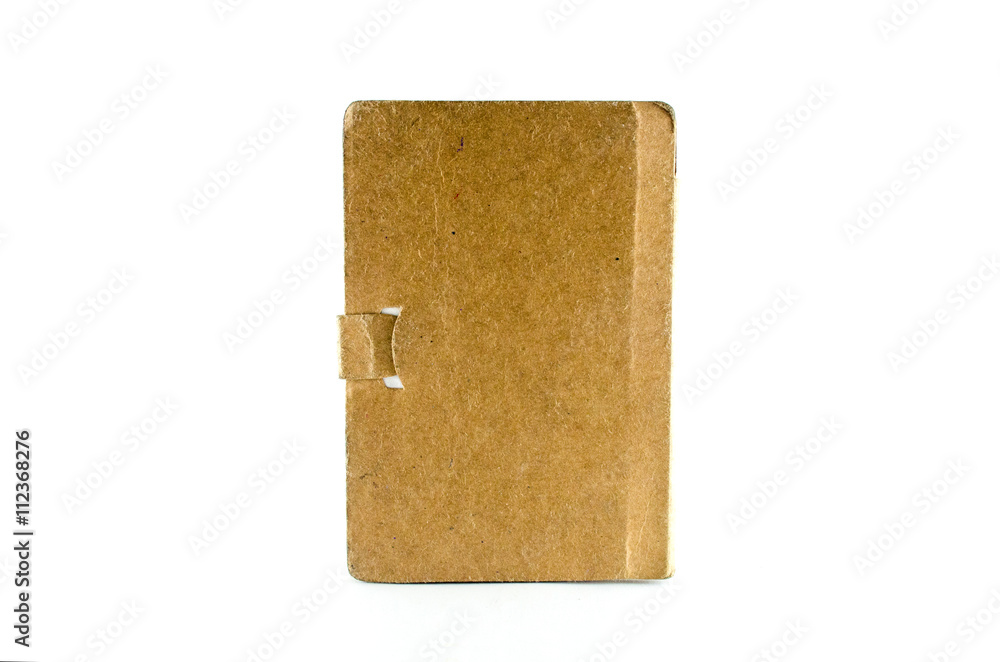 Brown note book on white background Brown note book on white background