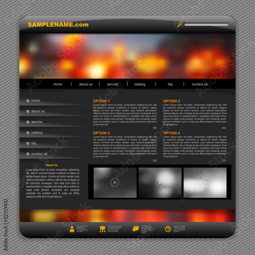 Black template design with night city lights background