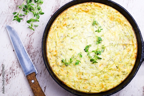 casserole vegetables, cheese and zucchini