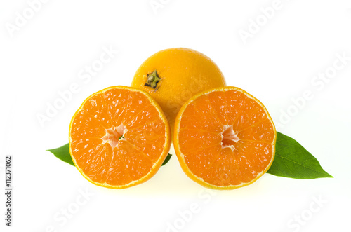 Orange fruit isolated on white background.