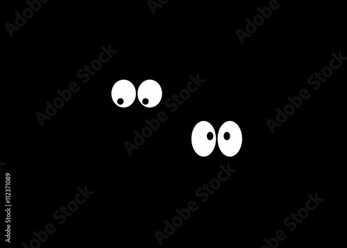 Two pairs of eyes in the dark