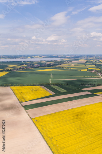aerial view of the harvest fields