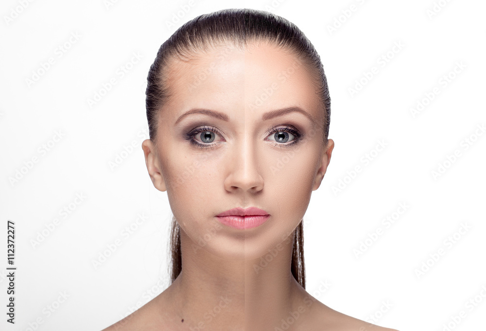 woman, before and after retouch woman, before and after retouch
