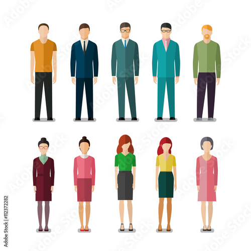 Icons of businessmen and businesswomen