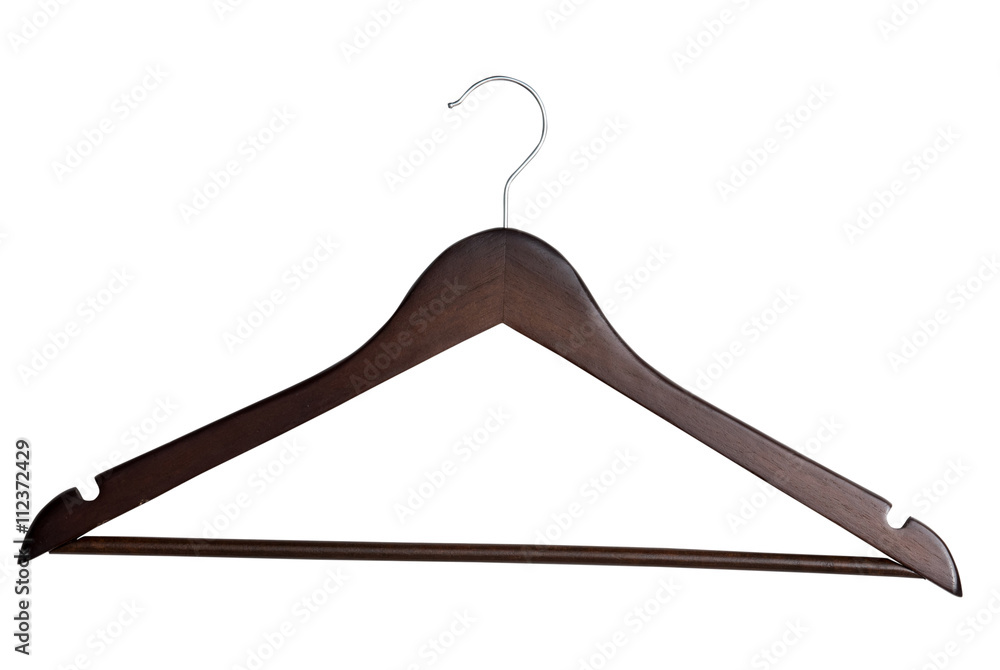 wooden clothes hanger isolated on a white background wooden clothes hanger isolated on a white background