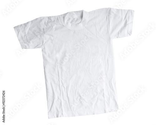 white cotton t-shirt isolated on a white background