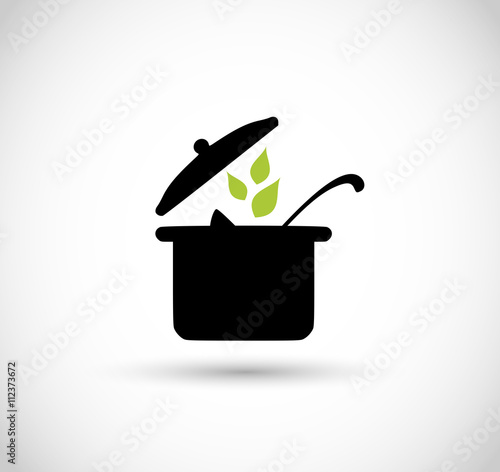 Vegan pot vector icon