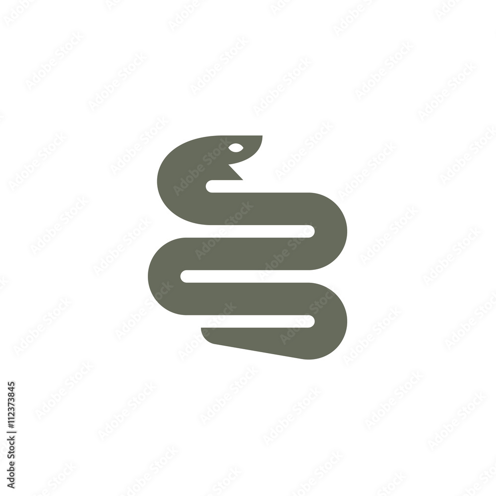 Snake icon in modern, minimalist style flat trend logo Snake icon in modern, minimalist style flat trend logo
