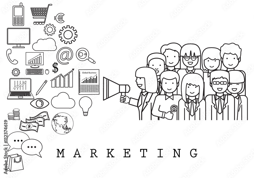 Marketing Team-On White Background-Vector Illustration,Graphic Design Marketing Team-On White Background-Vector Illustration,Graphic Design