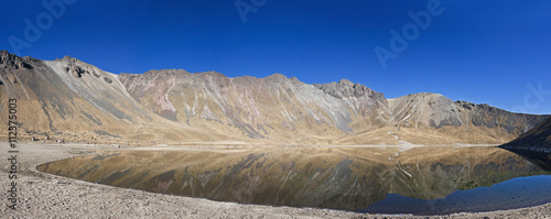 Volcano Nevada de Toluca with lakes inside crater in Mexico