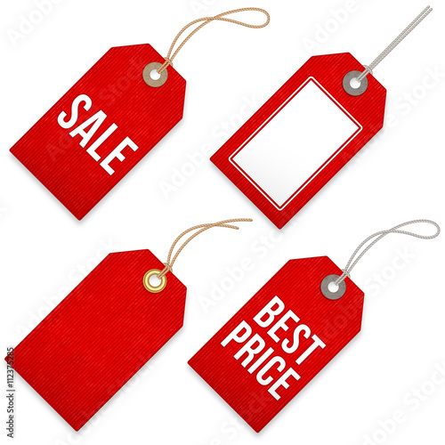 Red Sales vector Price Tags