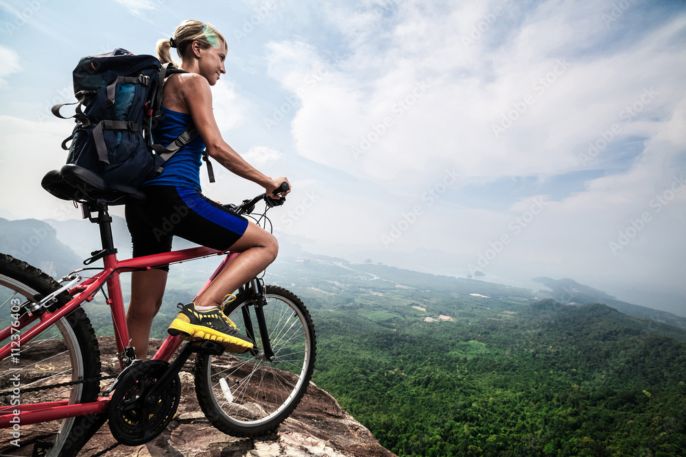Fototapeta premium Young lady with Bicycle