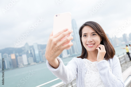 Woman taking self photo