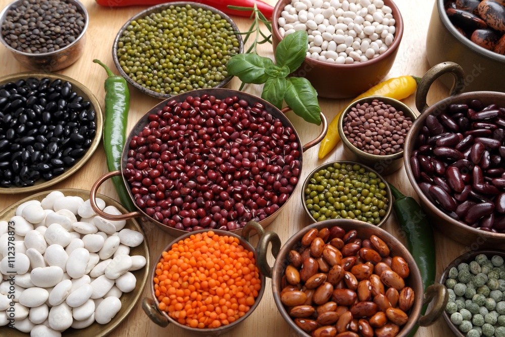 Lentils, peas and beans. Lentils, peas and beans.