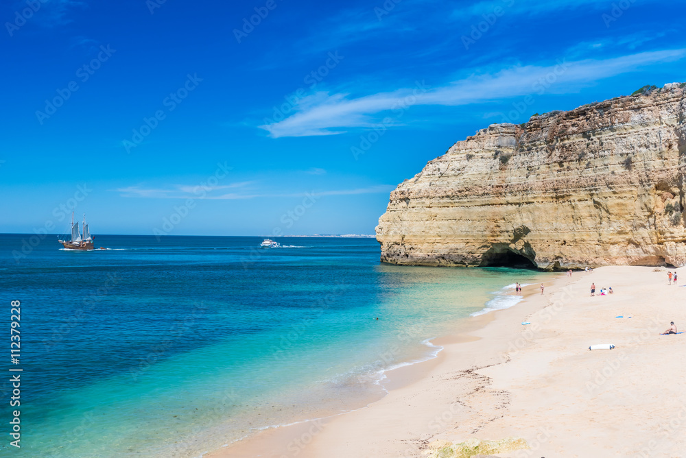 Praia do Vale de Centianes - beautiful beach of Algarve in Portugal