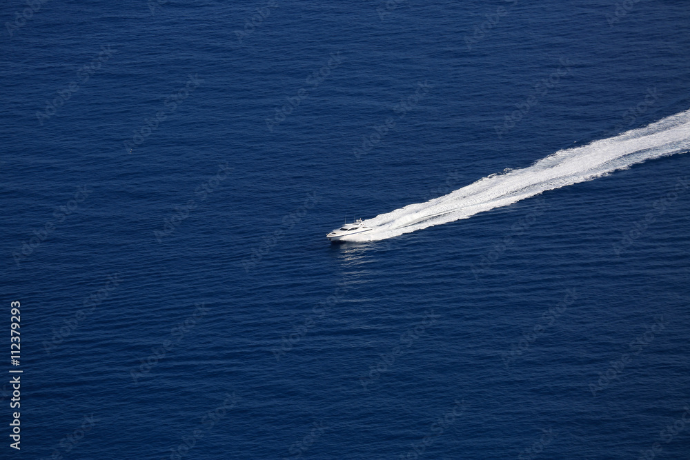 Fototapeta premium Boat Wake on Mediterranean Sea