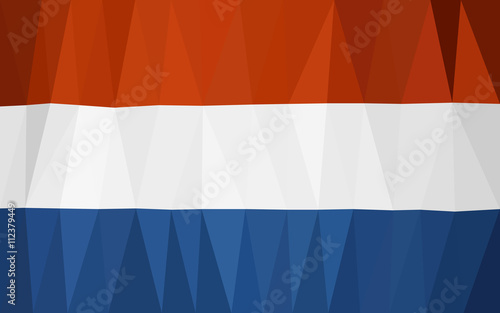Triangulated Holland flag (low poly) In EPS 8 format